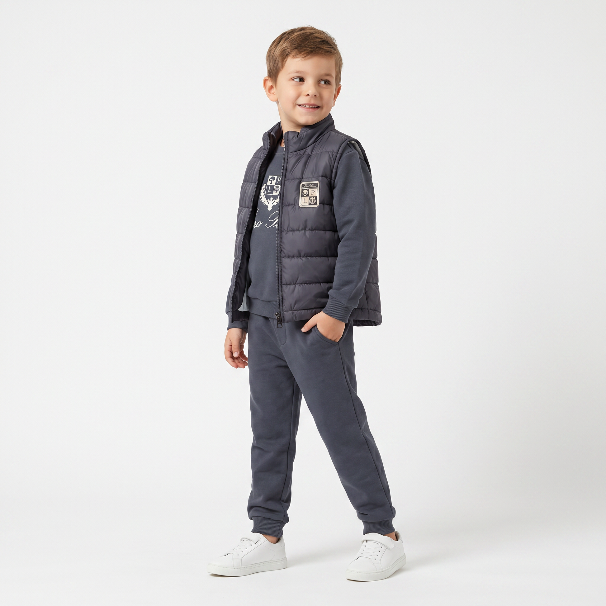 Coat of Arms Puffer Vest Set-1