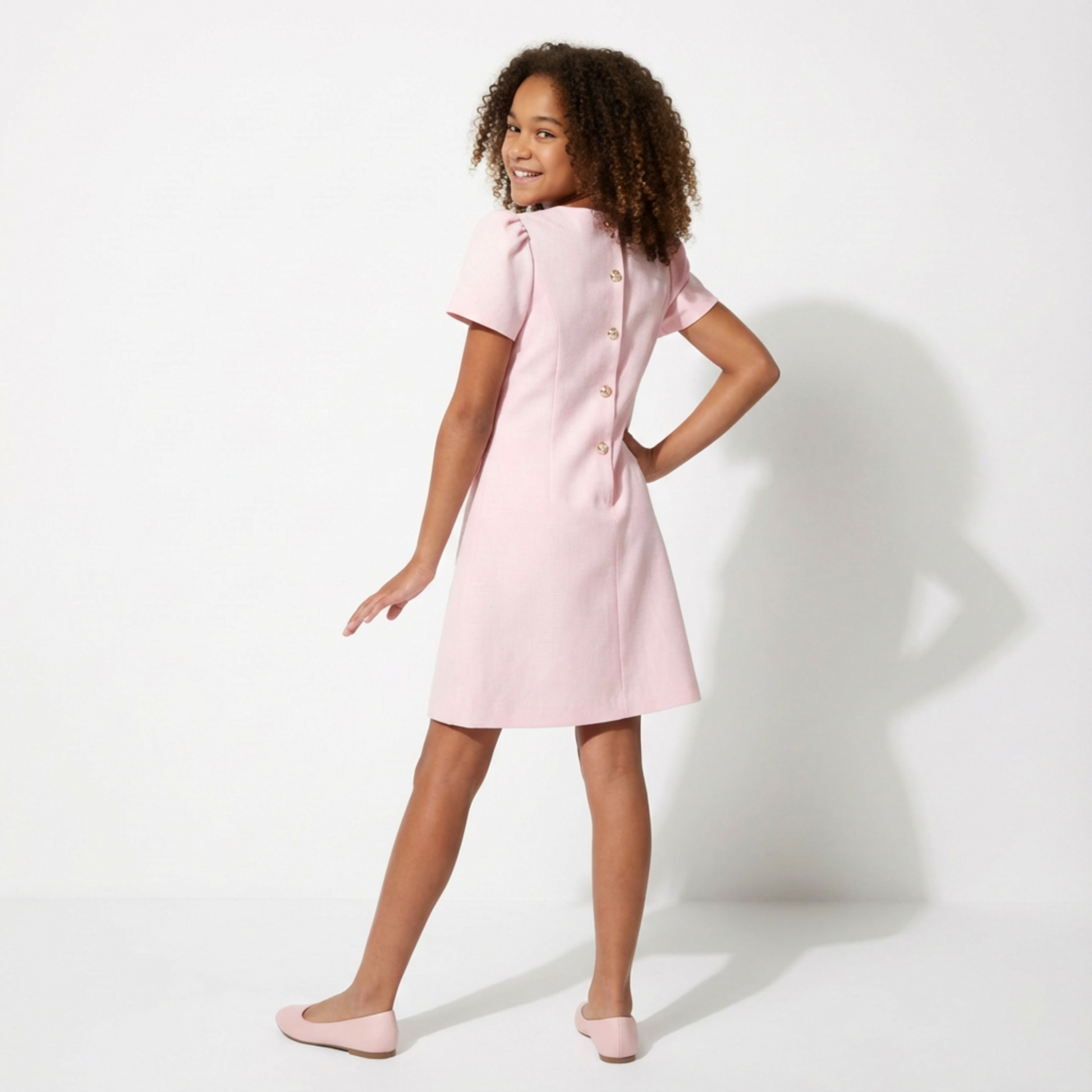 Royal Button A-Line Dress-3