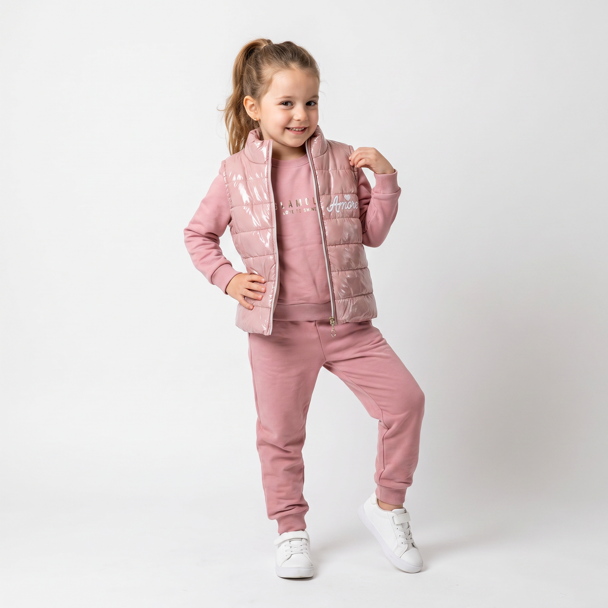 Amore Puffer Vest Set-0