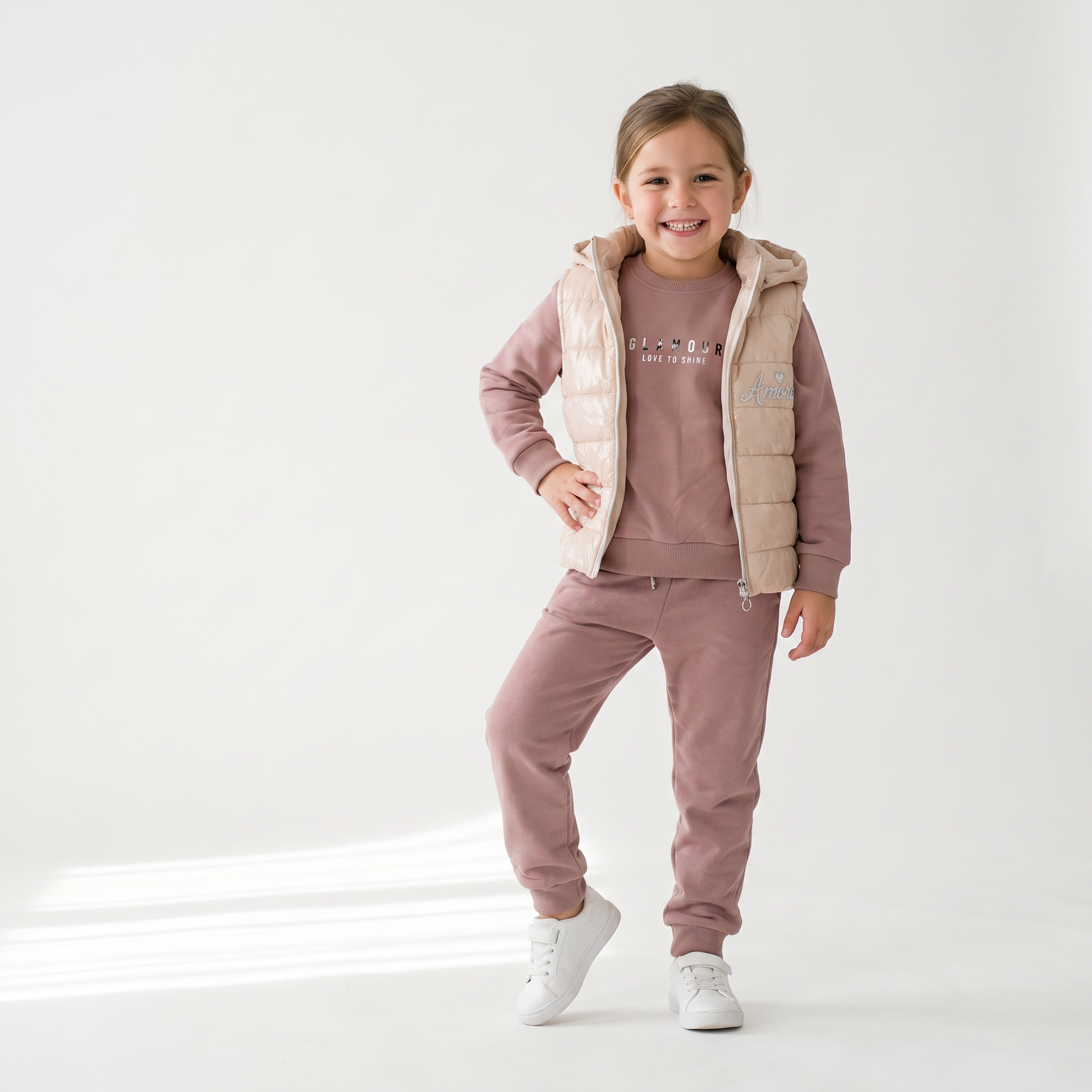 Amore Puffer Vest Set-1