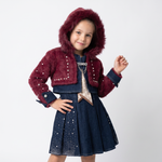 Little Diva Bolero & Denim Dress Set-0