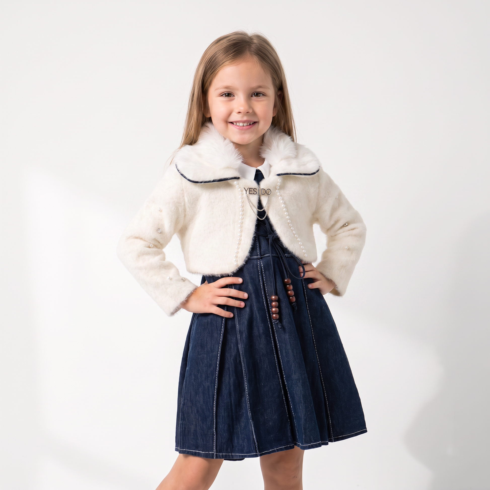 Royal Charm Bolero & Denim Dress Set-0