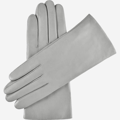 Isabella (grey) - Italian lambskin leather gloves with cashmere lining
