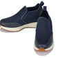 CALTO - J1435  - 3.3 Inches Taller (Dark Blue) - Casual Chunky Sole Sneaker Loafers