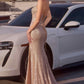 Ladivine J4055 Dress Strapless Sequin Fitted Corset Prom Gown