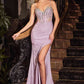 Ladivine J4305 Dress Fit & Flare Glitter Beaded Corset Prom Gown