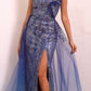 Ladivine J851 Floor Length One Shoulder Gown with Over Skirt