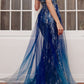 Ladivine J851 Floor Length One Shoulder Gown with Over Skirt