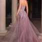 Cinderella Divine J858 Long Strapless Glitter Mermaid Gown Removable Tulle Skirt