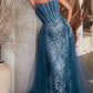 Cinderella Divine J858 Long Strapless Glitter Mermaid Gown Removable Tulle Skirt