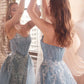 Cinderella Divine J858 Long Strapless Glitter Mermaid Gown Removable Tulle Skirt