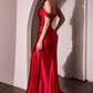 Ladivine J877 Dress Glistening Satin Off the Shoulder Gown