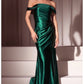 Ladivine J877 Dress Glistening Satin Off the Shoulder Gown