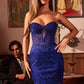 Ladivine J879 Dress Strapless Glitter Cocktail Gown