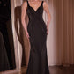 Ladivine J881 Long Fit and Flare Crepe Gown With Removable Jacket