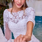 Ladivine J883W Wedding A-Line Ball Gown Long Sleeves Lace Applique