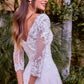 Ladivine J883W Wedding A-Line Ball Gown Long Sleeves Lace Applique