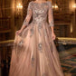 Ladivine J883 Mother of the Bride A-Line Ball Gown Long Sleeve