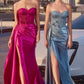 Ladivine J884 Dress Strapless Fitted Satin Corset Gown