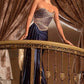 Ladivine J886 Sleek Fitted Gown Strapless Shimmering Beaded Bodice