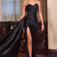 Ladivine J887 Strapless Pointed Neckline Evening Gown