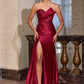 Ladivine J887 Strapless Pointed Neckline Evening Gown