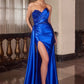 Ladivine J887 Strapless Pointed Neckline Evening Gown