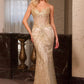 Ladivine J888 Long Strapless Fitted Sweetheart Sequin Bodice Gown