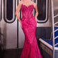 Ladivine J888 Long Strapless Fitted Sweetheart Sequin Bodice Gown