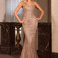 Ladivine J888 Long Strapless Fitted Sweetheart Sequin Bodice Gown