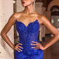 Ladivine J888 Long Strapless Fitted Sweetheart Sequin Bodice Gown