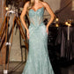 Ladivine J888 Long Strapless Fitted Sweetheart Sequin Bodice Gown