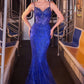 Ladivine J889 Hand Placed Applique Shimmering Sequin Fitted Gown