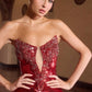 Ladivine J894 Deep Illusion Neckline Shimmering Sequin Mermaid Dress