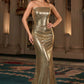 Ladivine J904 Strapless Sequin Fitted Gown Formal Evening Dress