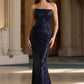 Ladivine J904 Strapless Sequin Fitted Gown Formal Evening Dress