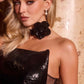 Ladivine J905 Sleek Strapless Sequin Side Illusion Modern Fitted Gown