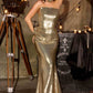 Ladivine J905 Sleek Strapless Sequin Side Illusion Modern Fitted Gown