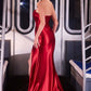 Ladivine J906 Show Stopper Sleek Fitted Liquid Satin Gown