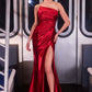Ladivine J906 Show Stopper Sleek Fitted Liquid Satin Gown