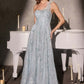 Ladivine J909 One Shoulder 3D Floral Applique Full Lace Beaded A-Line Gown