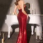 Ladivine J910 Shimmering Sequins Fitted Strapless Gown