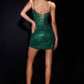 Ladivine J912 Crystal Embellished Sparkle Fitted Mini Dress