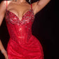 Ladivine J912 Crystal Embellished Sparkle Fitted Mini Dress