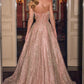 Ladivine J915 Shimmering Glitter Tulle Boned Corset Ball Gown
