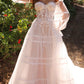 Nox Anabel JE1001L Long Puff Sleeve Strapless Corset A-Line Bridal Gown