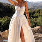 Nox Anabel JE1005 Long Strapless Bustier Corset Bridal Slit Gown