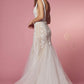 Nox Anabel JE917 V-Neck Mermaid Dress Lace and Tulle Skirt