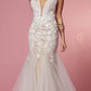 Nox Anabel JE917 V-Neck Mermaid Dress Lace and Tulle Skirt