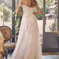 Nox Anabel JE953 Long Sweetheart Neck A-Line Gown Off Shoulder with Slit